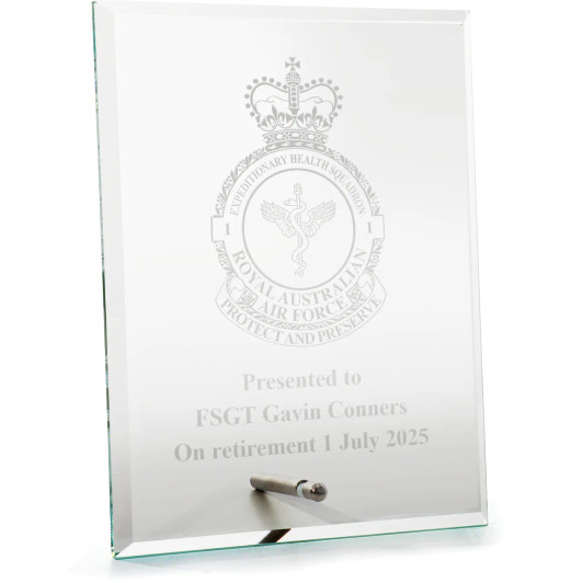 No 1 Expeditionary Health Squadron (1EHS) Everest Glass Award in Gift Box