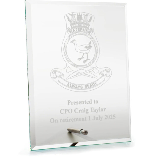HMAS Waterhen Everest Glass Award in Gift Box