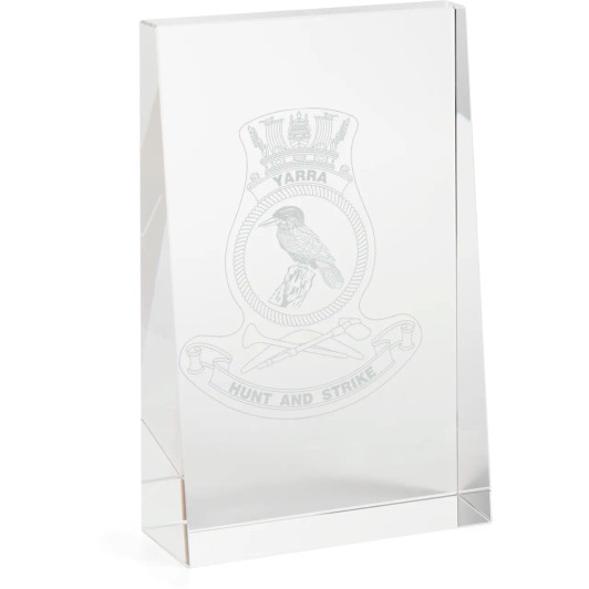 HMAS Yarra (IV) Glacier Glass Award in Gift Box