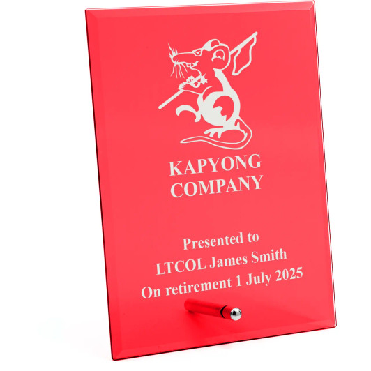 Kapyong Company Nebula Red Glass Award in Gift Box