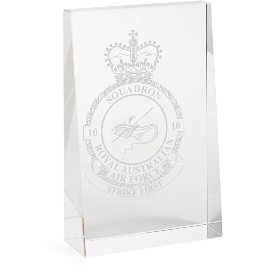 No 10 Squadron (10SQN) Glacier Glass Award in Gift Box
