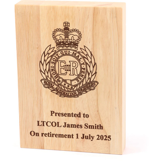 Royal Australian Engineers (RAE) Heritage Wooden Award