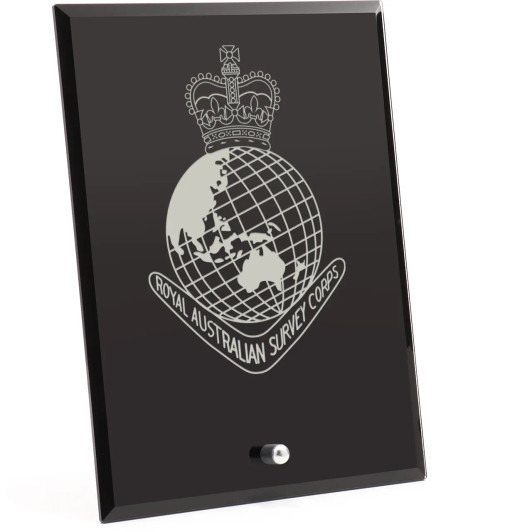 Royal Australian Survey Corps (RASvy) Nebula Black Glass Award in Gift Box