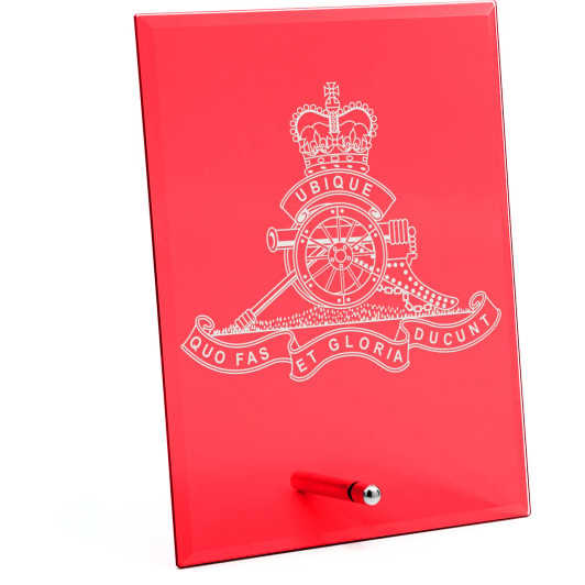 Royal Regiment of Australian Artillery (RAA) Nebula Red Glass Award in Gift Box