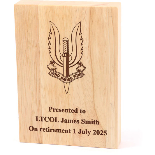 Special Air Service Regiment (SASR) Heritage Wooden Award