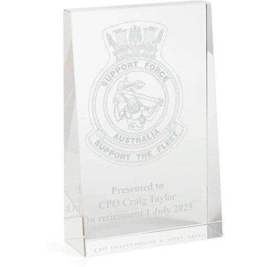 Support Force Glacier Glass Award in Gift Box
