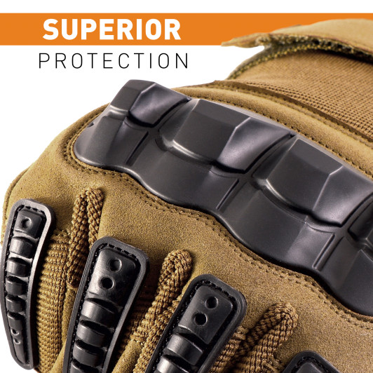 Contact Gear Rubber Knuckle Tactical Gloves - Tan