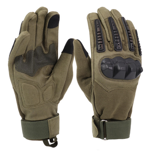 Contact Gear Rubber Knuckle Tactical Gloves - Olive