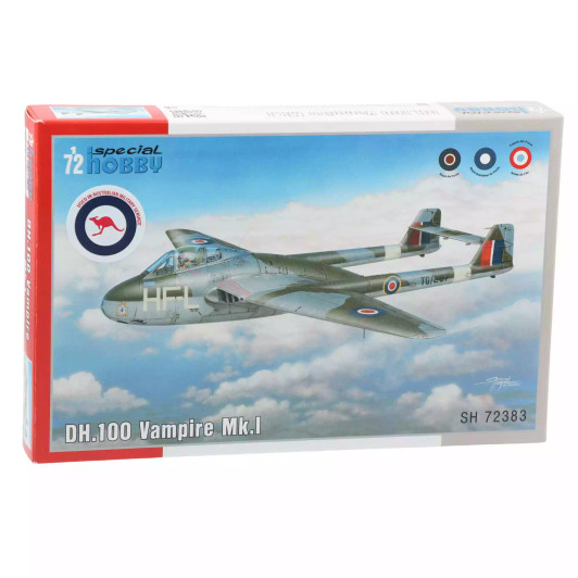 Special Hobby 1/72 DH.100 Vampire Mk.I 'RAF, RAAF and Armee de l'Air' Plastic Model Kit - Aus Decals