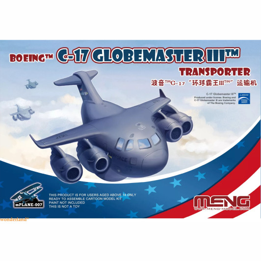 Meng Boeing C-17 Globemaster III Transporter (Cartoon Model) Plastic Model Kit - Aus Decals
