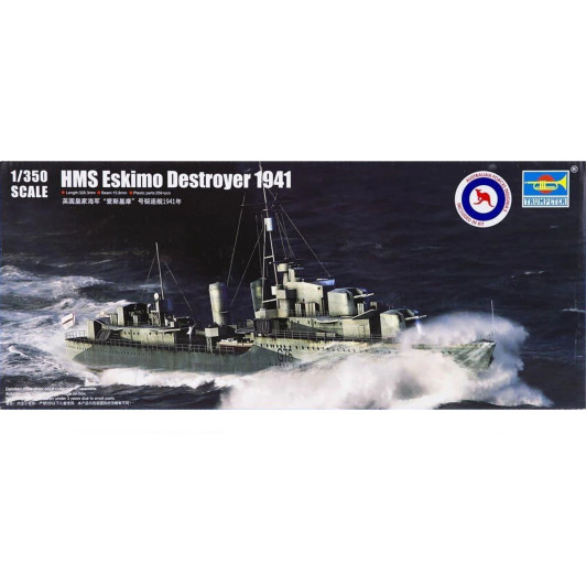 Trumpeter 1/350 HMS Eskimo Destroyer 1941 Plastic Model Kit - Aus Decals