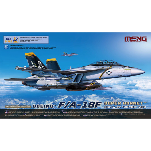 Meng 1/48 Boeing F/A-18F Super Hornet Plastic Model Kit - Aus Decals
