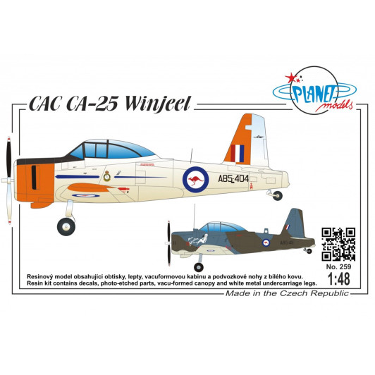 Planet 1/48 CAC CA-25 Winjeel Plastic Model Kit - Aus Decals