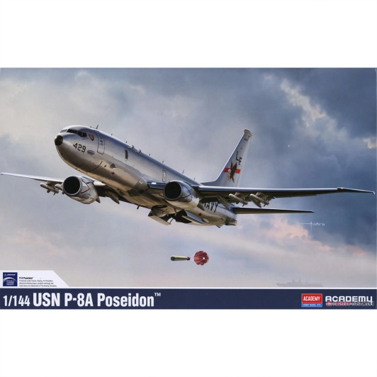 Academy 1/144 USN P-8A Poseidon w/Australian RAAF Markings Plastic Model Kit - Aus Decals