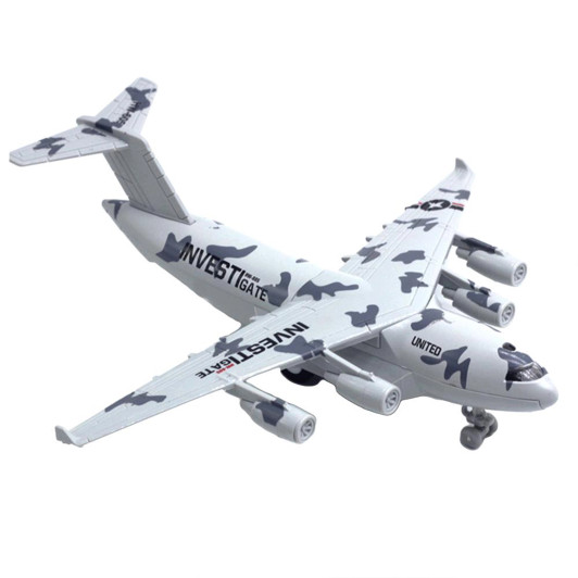DIE CAST C-17 TRANSPORTER PLANE PULL BACK - Grey DIE CAST C-17 TRANSPORTER PLANE PULL BACK - Grey