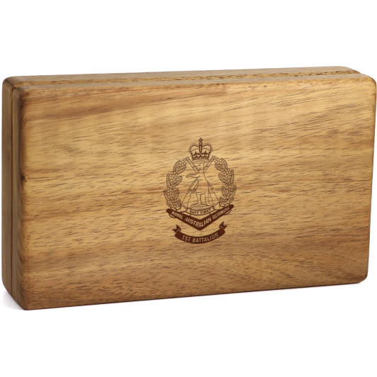 1st Battalion, Royal Australian Regiment Tasmanian Blackwood Medal Display Box