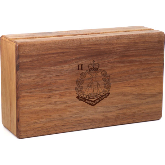 2nd Battalion, Royal Australian Regiment Tasmanian Blackwood Two-Tiered Medal Display Box
