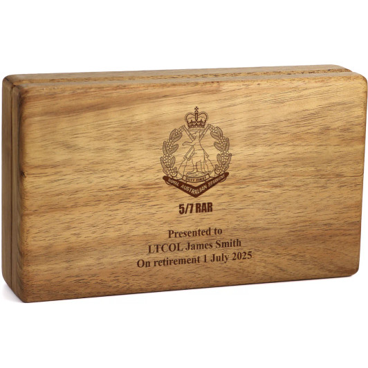 5/7 RAR Tasmanian Blackwood Medal Display Box