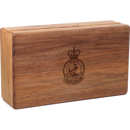 Air Force Museum Tasmanian Blackwood Two-Tiered Medal Display Box