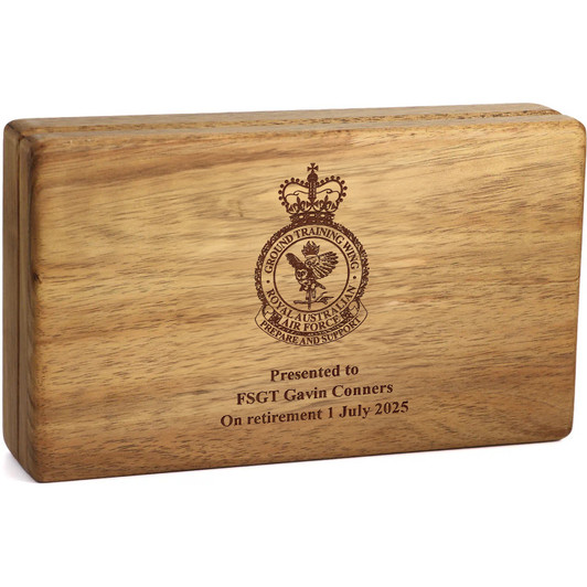 Air Training Wing (ATW) Tasmanian Blackwood Medal Display Box
