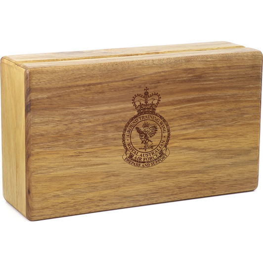 Air Training Wing (ATW) Tasmanian Blackwood Two-Tiered Medal Display Box