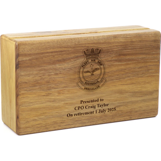Fleet Air Arm Tasmanian Blackwood Two-Tiered Medal Display Box