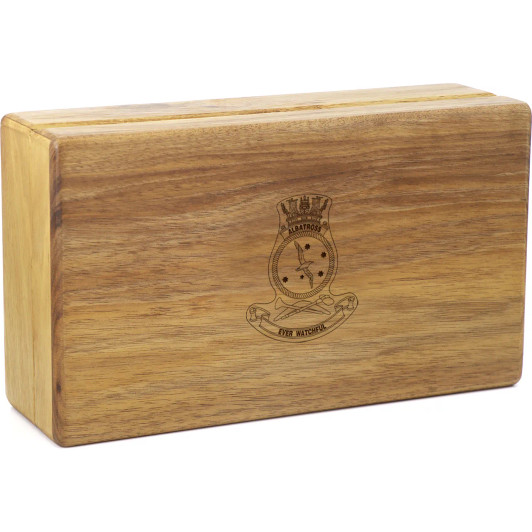 HMAS Albatross Tasmanian Blackwood Two-Tiered Medal Display Box