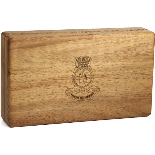 HMAS Dechaineux Tasmanian Blackwood Medal Display Box