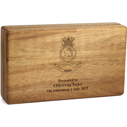 HMAS Toowoomba Tasmanian Blackwood Medal Display Box