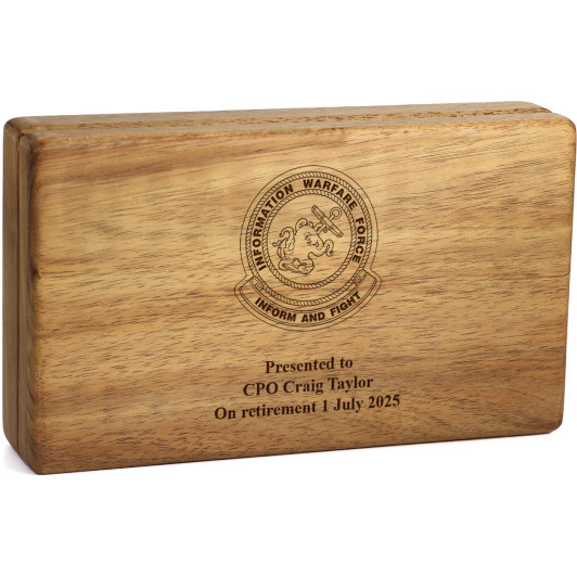 Information Warfare Force Tasmanian Blackwood Medal Display Box