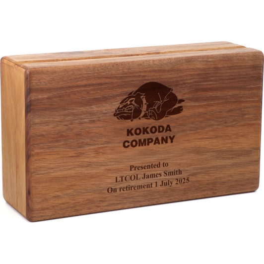 Kokoda Company Tasmanian Blackwood Two-Tiered Medal Display Box