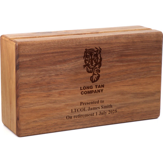 Long Tan Company Tasmanian Blackwood Two-Tiered Medal Display Box