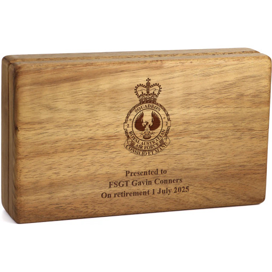 No 2 Squadron (2SQN) Tasmanian Blackwood Medal Display Box