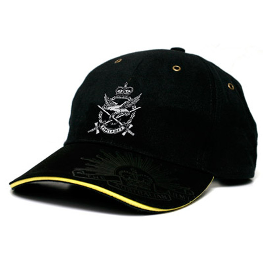 AAAvn Black Cap This Australian Army Aviation Corps (AAAvn) cap is both stylish and practical with its cool looks. Buy now from the military specialists. This quality heavy brushed cotton cap has the AAAvn crest embr