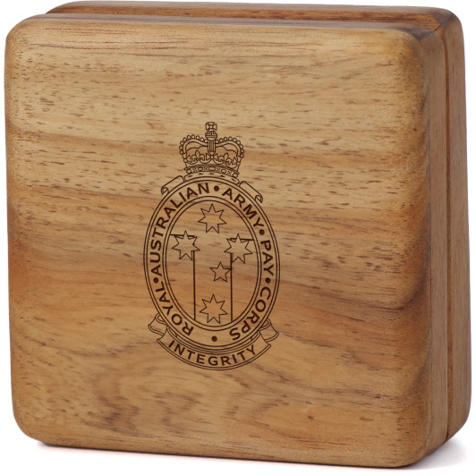 Royal Australian Army Pay Corps (RAAPC) Tasmanian Blackwood Keepsake Box