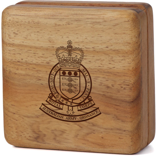 Royal Australian Army Ordnance Corps (RAAOC) Tasmanian Blackwood Keepsake Box