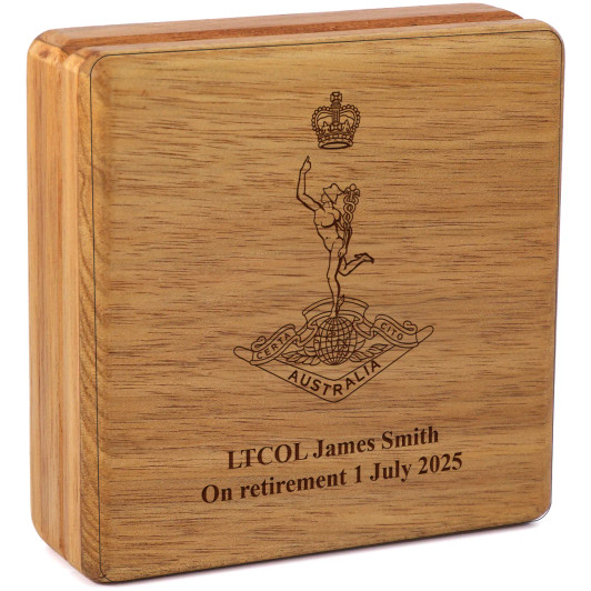 Royal Australian Corps of Signals (RASigs) Tasmanian Blackwood Heritage Box