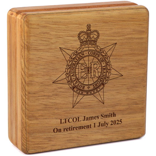 Royal Australian Corps of Transport (RACT) Tasmanian Blackwood Heritage Box