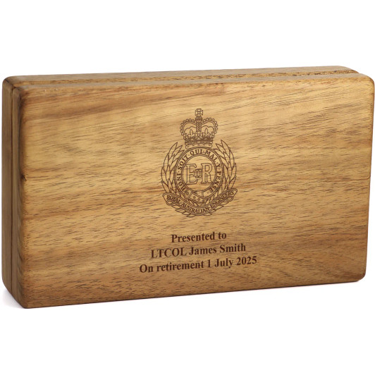 Royal Australian Engineers (RAE) Tasmanian Blackwood Medal Display Box
