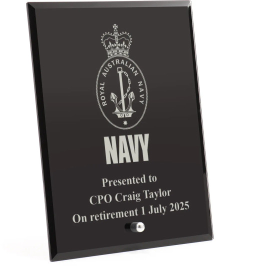 Navy Nebula Black Glass Award in Gift Box