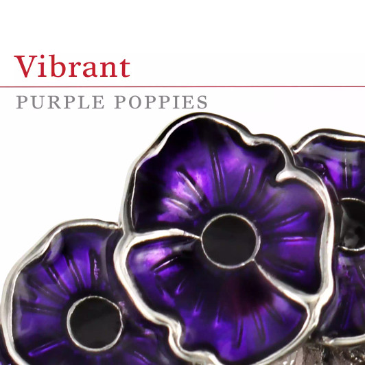 Purple Poppy, German Shepherd Brooch