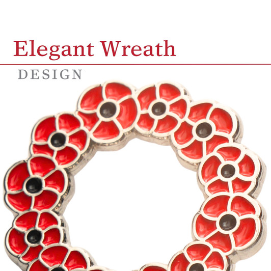 Red Poppy Wreath Lapel Pin