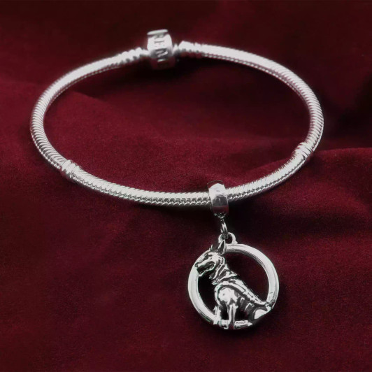 Silver-plated Dog Charm
