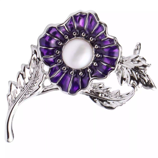Precious Poppy, Pearl, Limited Edition Brooch
