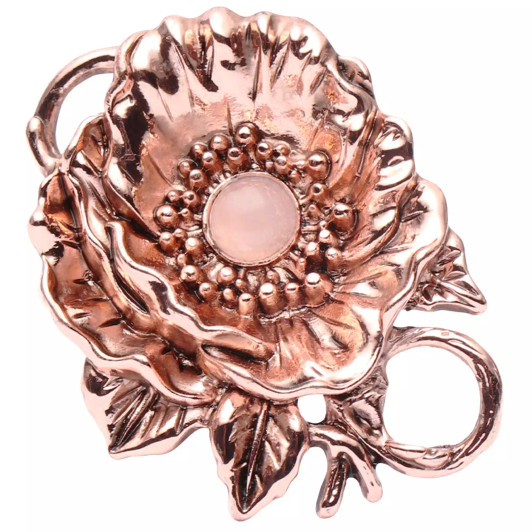 Precious Poppy, Rose Quartz, Limited Edition Brooch