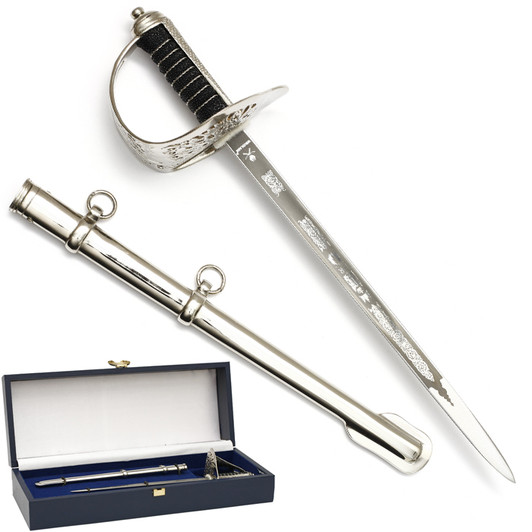 Windlass Miniature Infantry Sword with Nickel Scabbard (Queens Cypher)