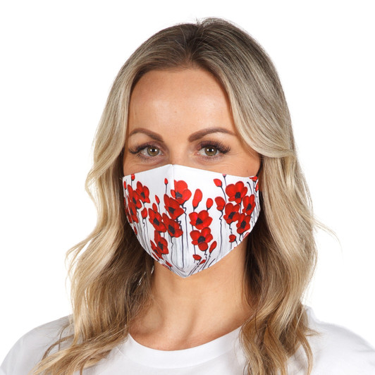 Face Mask -Poppy Mpressions Fields of Poppies Print