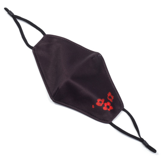 Face Mask - Poppy on Black (Kids size)