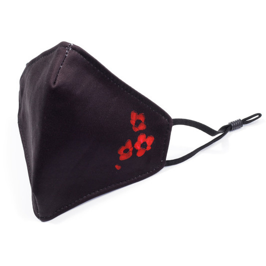 Face Mask - Poppy on Black