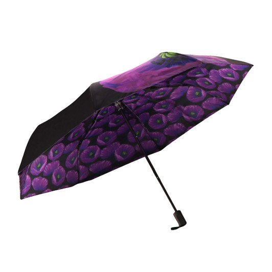 I Remember - Purple Poppy Compact Umbrella